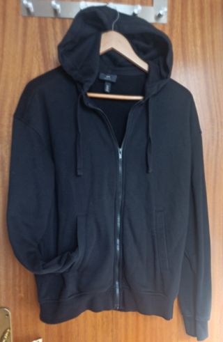 Sudadera H&M Negra Cremallera Talla S