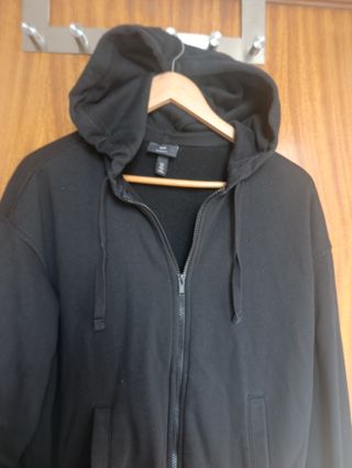 Sudadera H&M Negra Cremallera Talla S