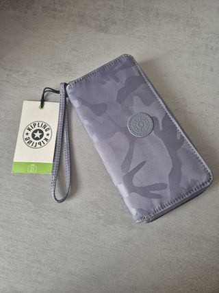 Cartera Kipling Imali Gris Nueva con Etiqueta