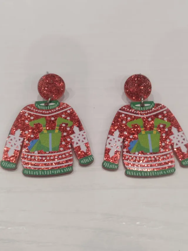 Pendientes Navidad Jersey Navideño