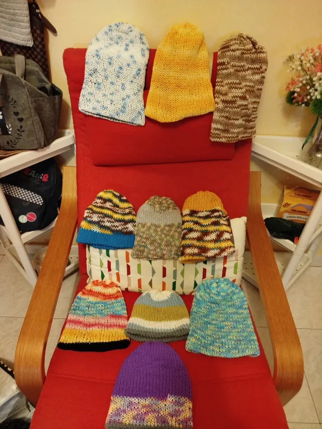 Gorros de lana tejidos a mano
