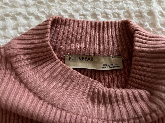 Pull&Bear Camiseta Manga Larga Rosa