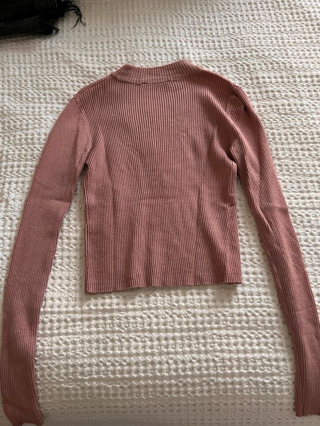 Pull&Bear Camiseta Manga Larga Rosa
