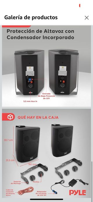 Altavoces Pyle Resistentes Agua Negro