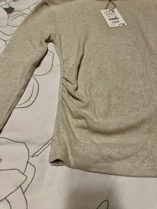 Jersey fino pull and bear beige