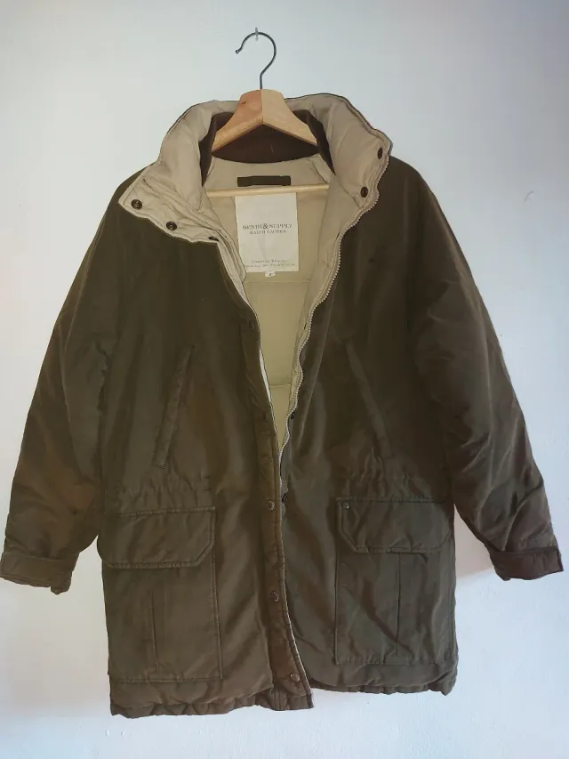 Abrigo Ralph Lauren Plumas Verde Beige