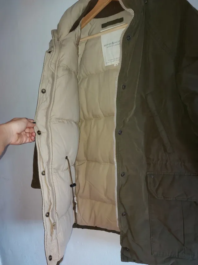 Abrigo Ralph Lauren Plumas Verde Beige