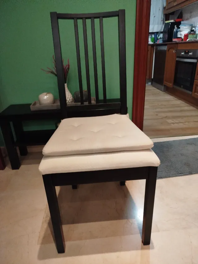 Mesa Comedor Negra + 6 Sillas