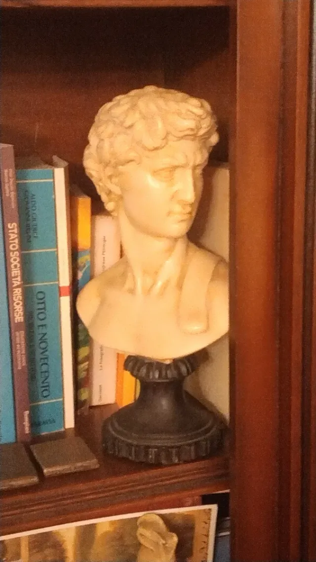 Busto soggetto romano in resina.