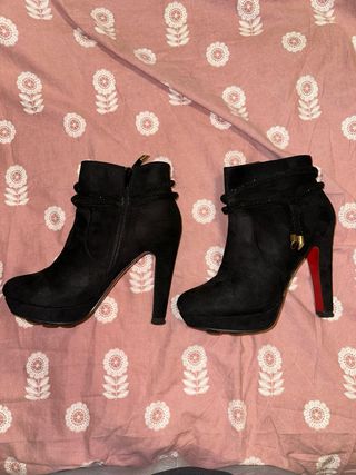 Stivaletti Hogan Neri Tacco Rosso Tg 40