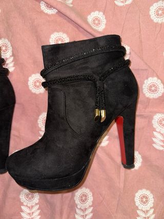 Stivaletti Hogan Neri Tacco Rosso Tg 40