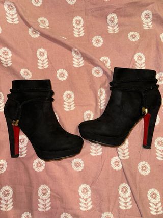 Stivaletti Hogan Neri Tacco Rosso Tg 40