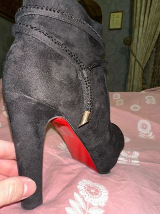 Stivaletti Hogan Neri Tacco Rosso Tg 40