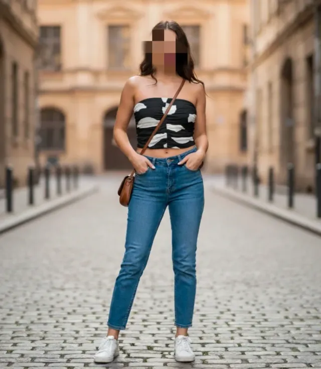 Top Zara lunares blanco y negro