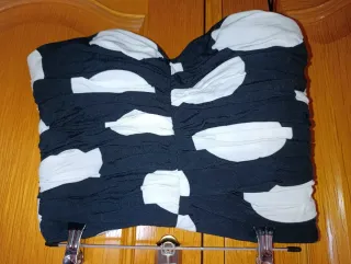 Top Zara lunares blanco y negro