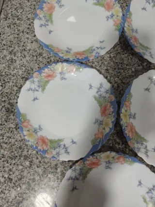 6 Platos Postre Arcopal Florine , 5€ Unidad