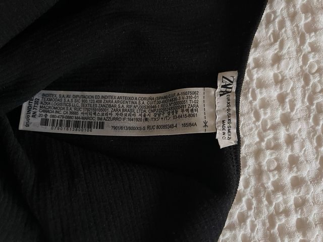 Body ZARA negro acanalado
