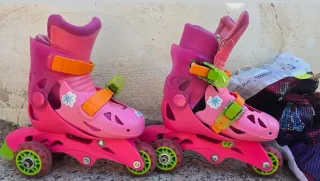 Patines Rosas Ajustables para Niña