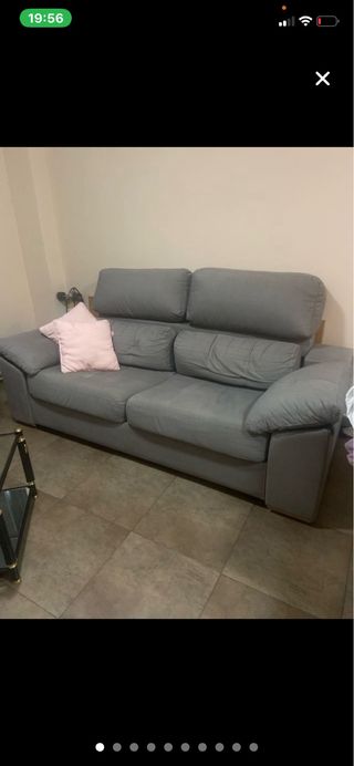Sofá gris de tela 150