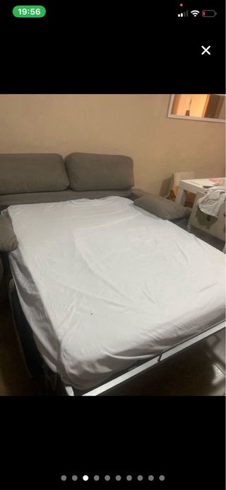 Sofá gris de tela 150