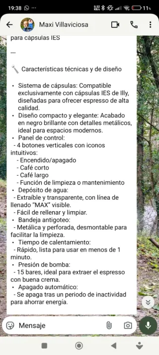 Cafetera Illy Mítica M8 Cápsulas