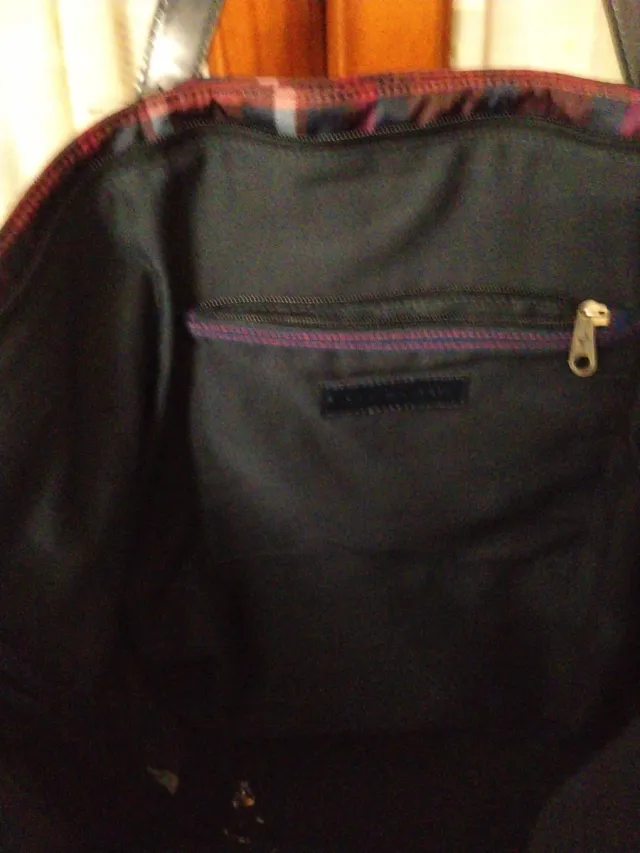 Bolso de mano a cuadros