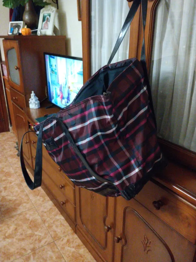 Bolso de mano a cuadros