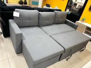 Sofá cama chaise longue gris reversible