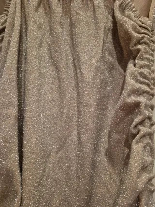 Vestido fiesta brillante tirantes drapeado