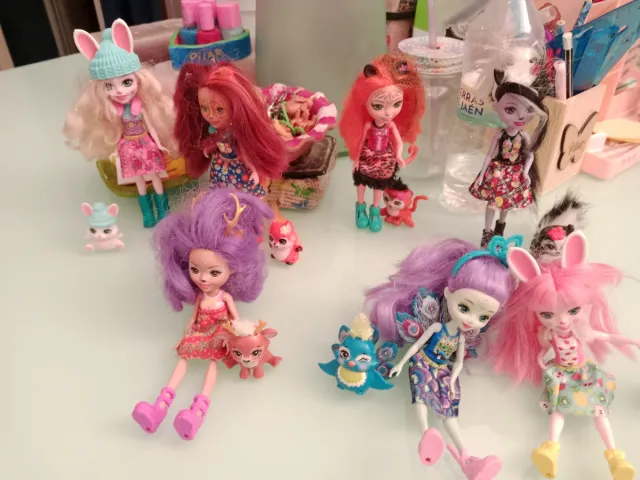 Lote de 6 Bonecas Enchantimals e Animais