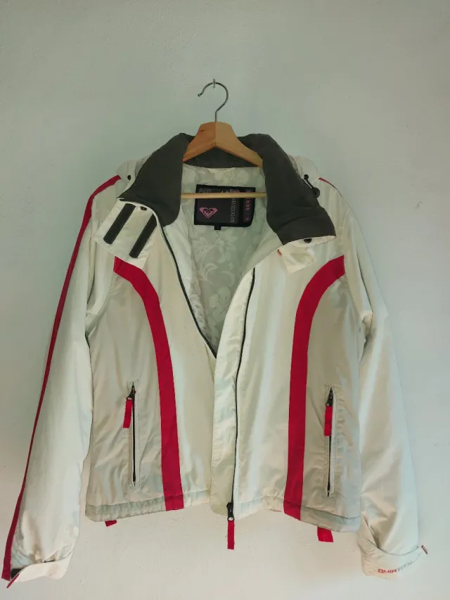 Chaqueta de nieve Roxy blanca y roja