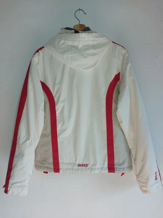 Chaqueta de nieve Roxy blanca y roja