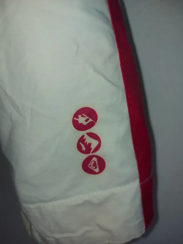 Chaqueta de nieve Roxy blanca y roja