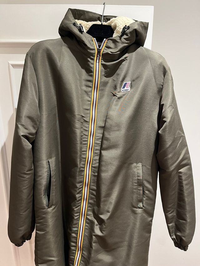 Chaqueta K-Way verde oliva invierno