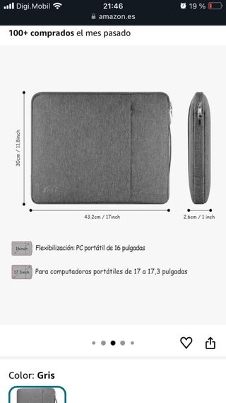 Funda para portátil AIPIE gris