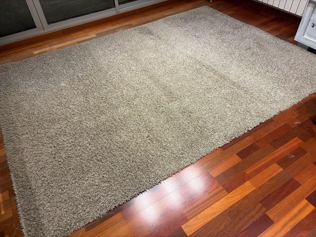 Alfombra comedor marrón y gris