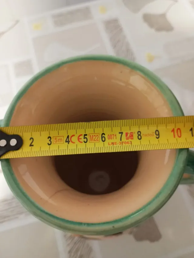 Vaso in ceramica giallo e verde