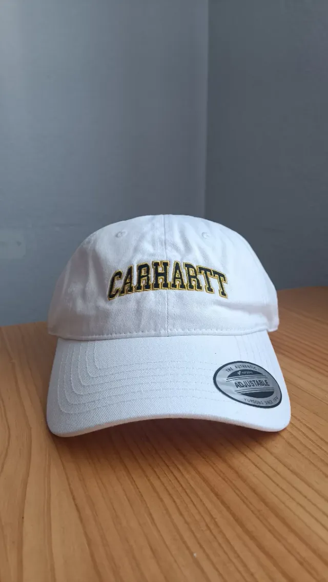Gorra Carhartt Blanca Logo Amarillo Ajustable