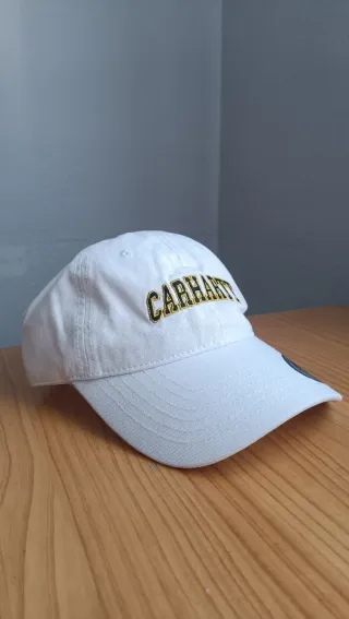 Gorra Carhartt Blanca Logo Amarillo Ajustable