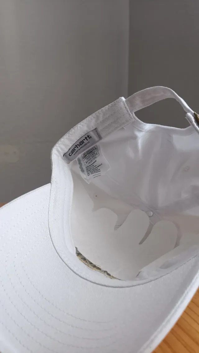 Gorra Carhartt Blanca Logo Amarillo Ajustable