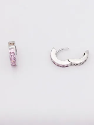 Pendientes en oro blanco de 18K- Rosa de Francia.