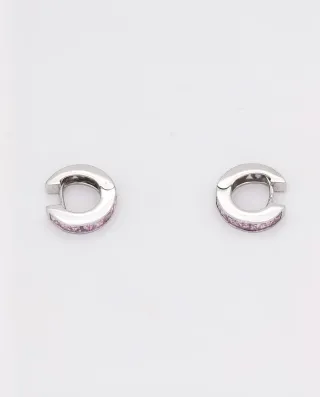 Pendientes en oro blanco de 18K- Rosa de Francia.
