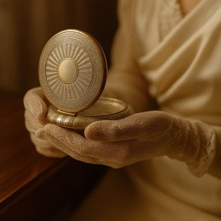 Antica cipriera anni '30 argento vermeil