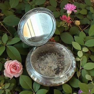 Antica cipriera anni '30 argento vermeil