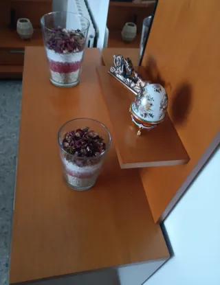 Tocador de dormitorio madera y cristal