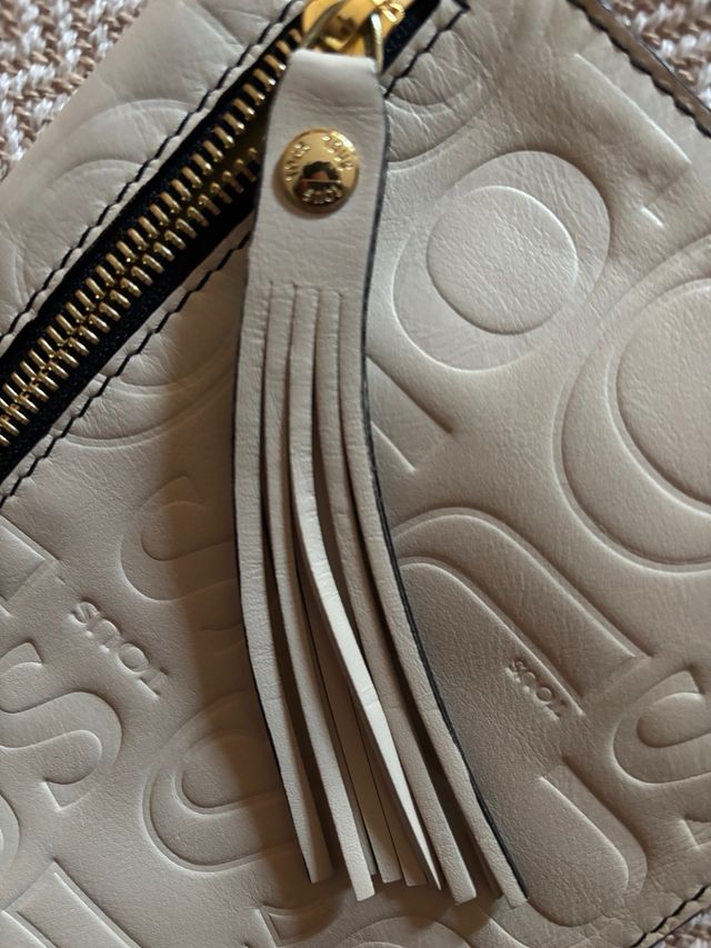 Bolso de mano Tous beige y dorado