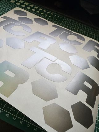 Pegatinas TCR Golf GTI vinilo símil metal