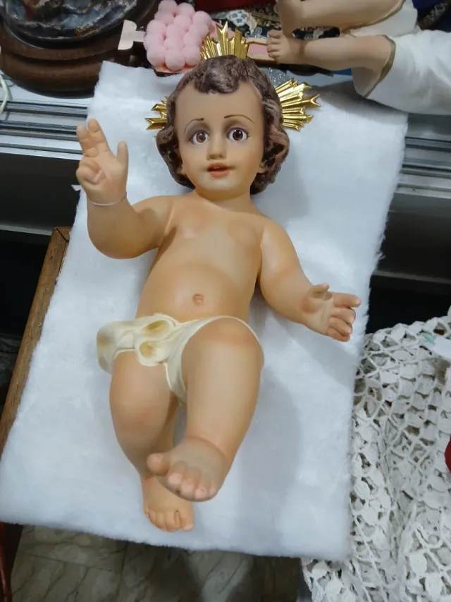 Grande Bambino Gesù in ceramica