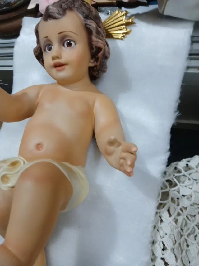 Grande Bambino Gesù in ceramica