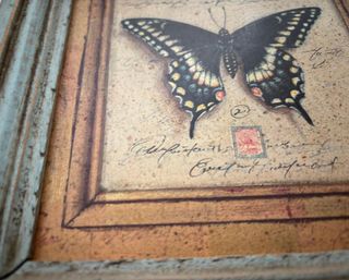 Quadro in legno con farfalla